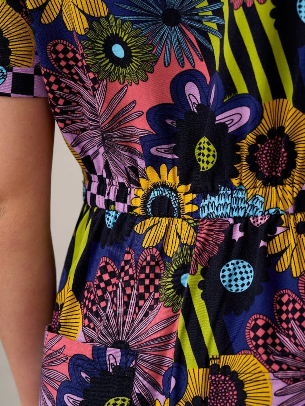 Lucy & Yak L.E. Ragan Jumpsuit Dreams Over Reality Print UK 8 / US 4, Petite - Picture 2 of 7